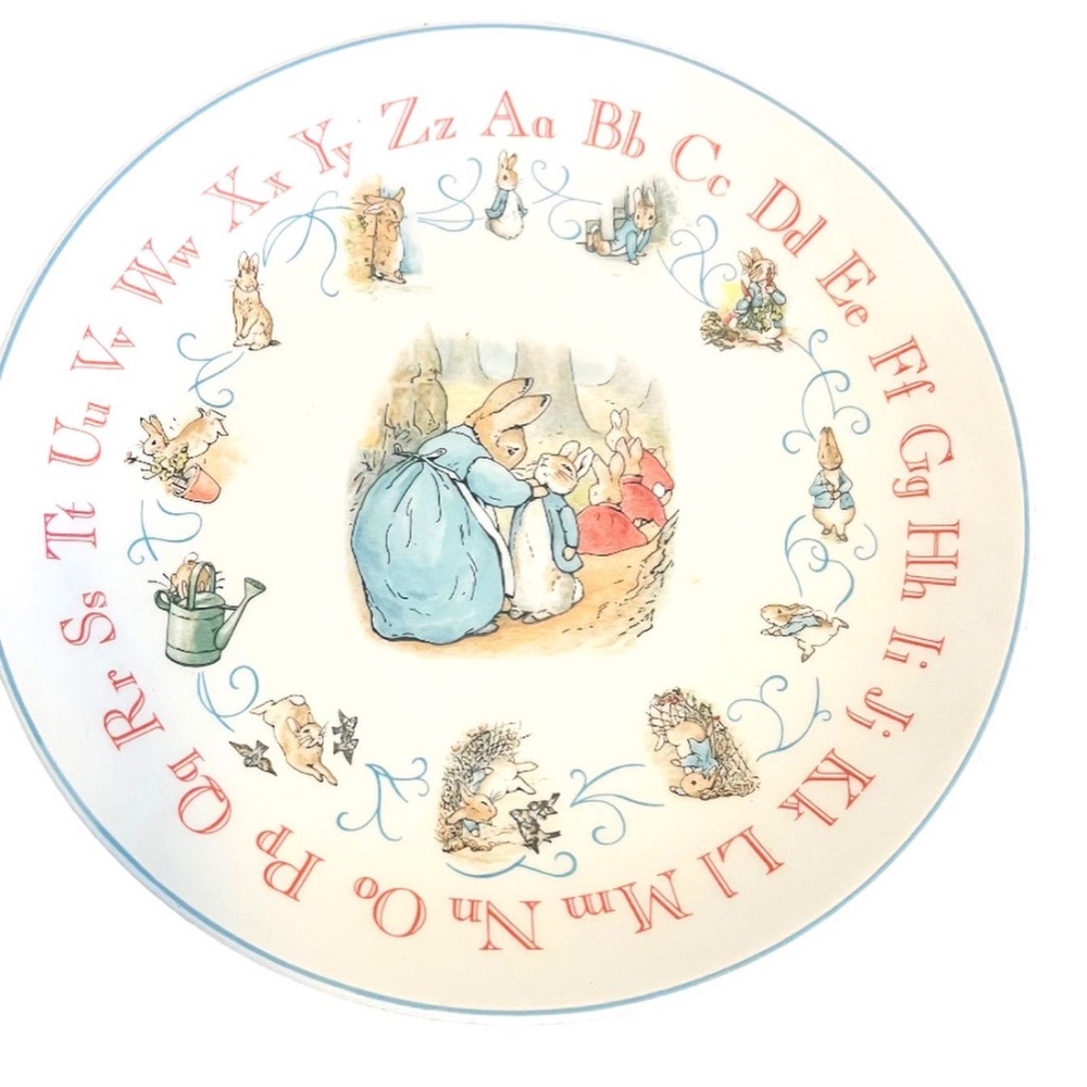 Hand Crafted Peter Rabbit Wedgewood Broken China Ring W/ Silver Spoon Bowl Band - Picture 14 of 15